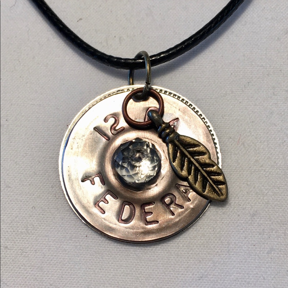 HAND CRAFTED Shotgun Shell Feather Artisan Necklace